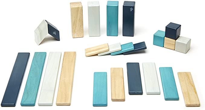 24-Piece Magnetic Wooden Block Set Blues