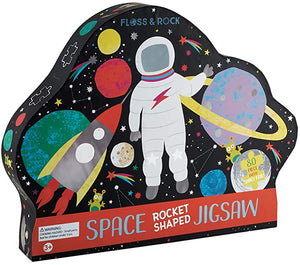 80 Pc Rocket Shaped Foiled Jigsaw Puzzle Space