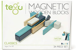 24-Piece Magnetic Wooden Block Set Blues