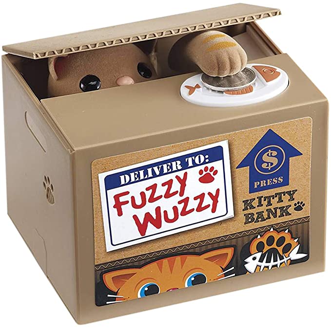 Fuzzy Wuzzy Motorized Kitty Bank