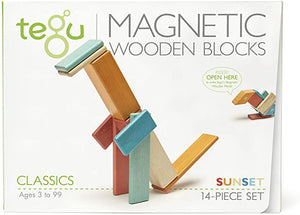 14 Piece Magnetic Wooden Block Set Sunset
