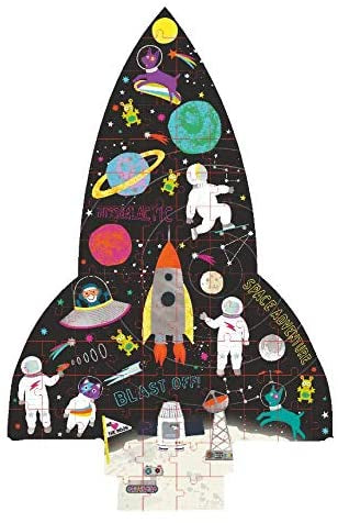 80 Pc Rocket Shaped Foiled Jigsaw Puzzle Space