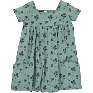 Rylie Dress-Long Sleeve - Teal Dandelion